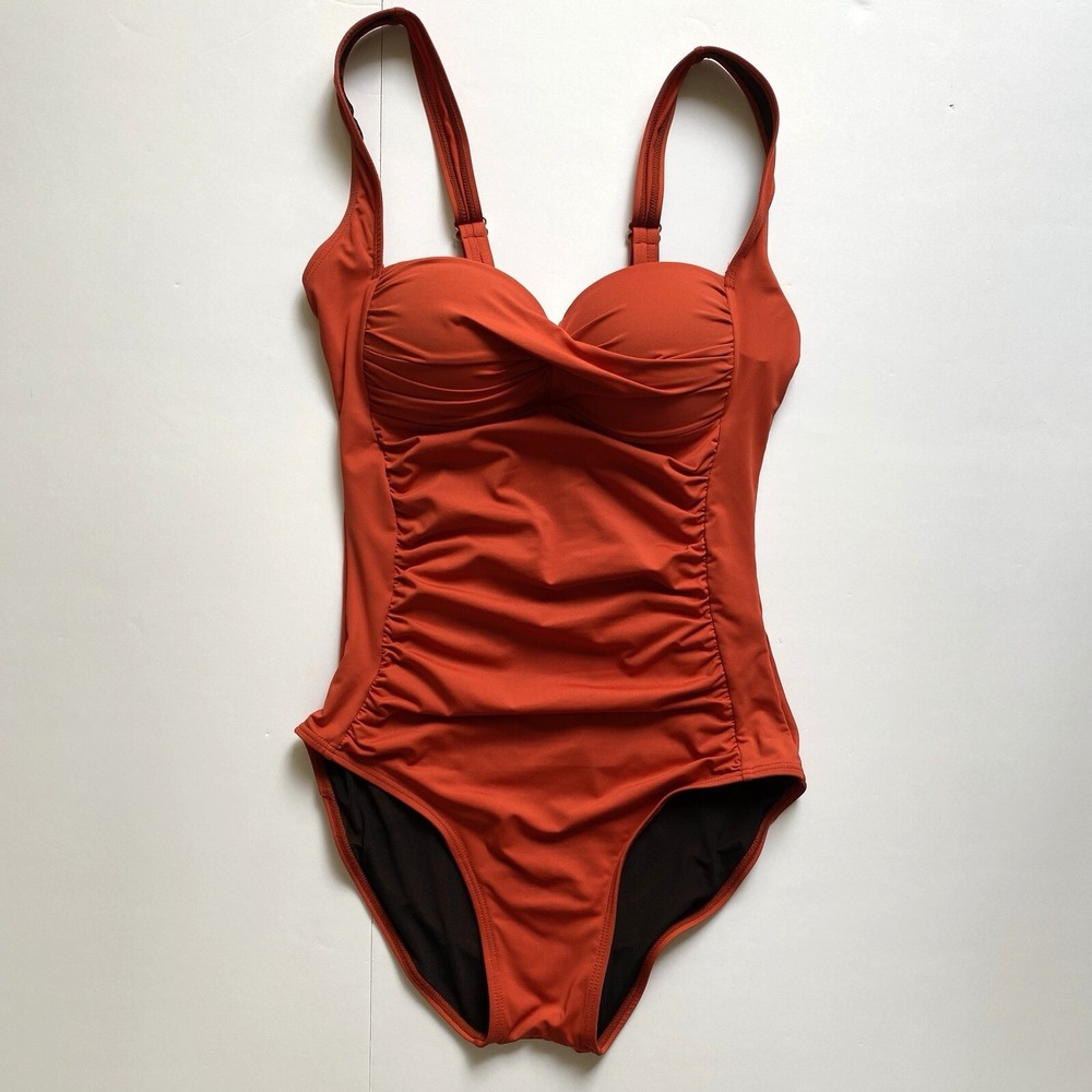 Sundance Womens Ruched Twist Front One Piece Swimsuit Size S Sweetheart Boho